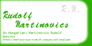 rudolf martinovics business card